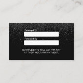 メーキャップアーティストの赤い唇の黒のグリッターの紹介 紹介カード (裏面)