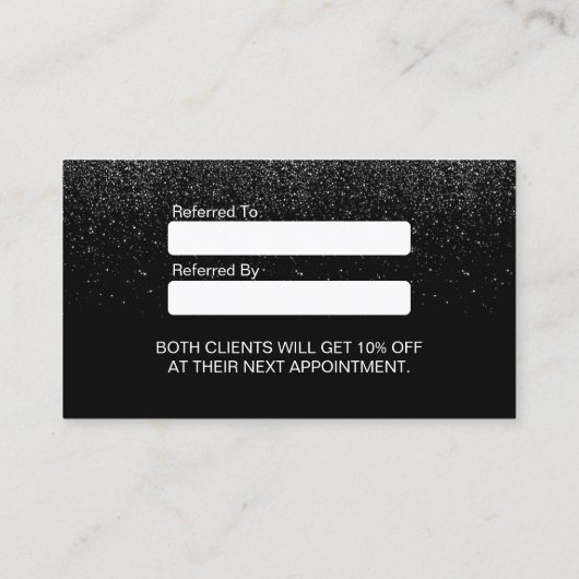 メーキャップアーティストの赤い唇の黒のグリッターの紹介 紹介カード (裏面)