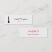 メーキャップアーティストの赤の口紅 スキニー名刺 (正面/裏面)