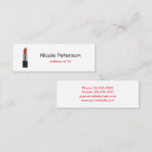 メーキャップアーティストの赤の口紅 スキニー名刺 (正面/裏面)