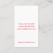 メーキャップアーティストの赤の口紅 名刺 (裏面)