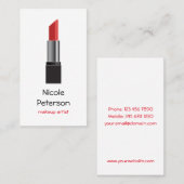 メーキャップアーティストの赤の口紅 名刺 (正面/裏面)
