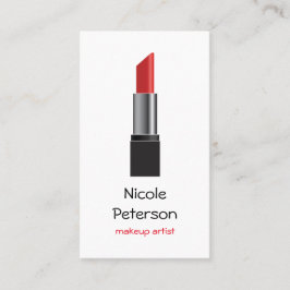 メーキャップアーティストの赤の口紅 名刺