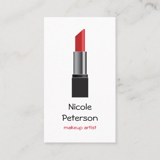メーキャップアーティストの赤の口紅 名刺 (正面)