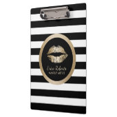 メーキャップアーティストの金ゴールドのキスのモダンは縞で飾ります クリップボード (左)