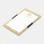 メーキャップアーティストの金ゴールドのグリッターの唇の美容院 ポストイット (アングル)