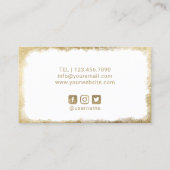 メーキャップアーティストの金ゴールドのラベルのモダンのストライプなサロン 名刺 (裏面)