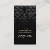 メーキャップアーティストの金ゴールドの蝶ヴィンテージのダマスク織 名刺 (裏面)