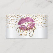 メーキャップアーティストの金紙吹雪及びそうピンクの唇 名刺 (正面)