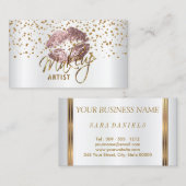 メーキャップアーティストの金紙吹雪及びばら色の唇 名刺 (正面/裏面)