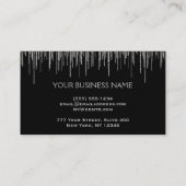 メーキャップアーティストの銀のグリッターの唇 名刺 (裏面)