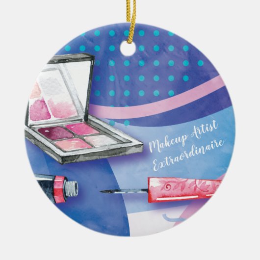 メーキャップアーティストの非凡な美しいのスタイリスト セラミックオーナメント (正面)