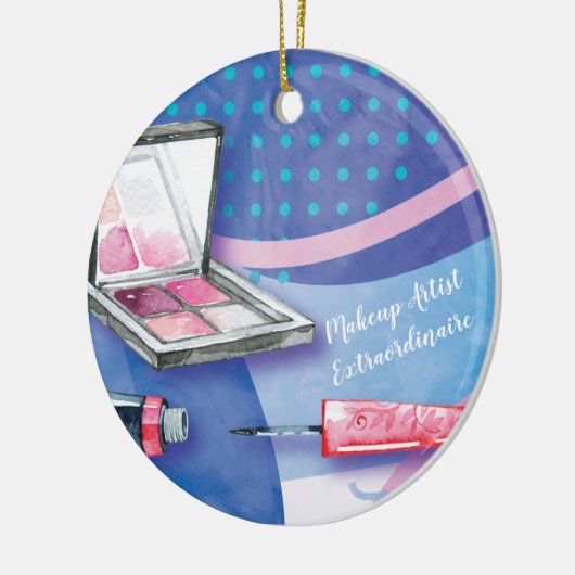 メーキャップアーティストの非凡な美しいのスタイリスト セラミックオーナメント (左)