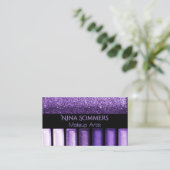 メーキャップアーティストの魅力的なすみれ色のアイシャドウの名刺 名刺 (スタンド正面)