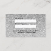 メーキャップアーティストの黒のグリッターの唇の銀製の紹介 紹介カード (裏面)