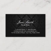 メーキャップアーティストの黒のリボンの包まれたな金ゴールドのグリッター 名刺 (裏面)