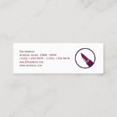 メーキャップアーティストのlipsticスタイルカバー スキニー名刺 (裏面)