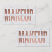 メーキャップアーティストはばら色の金ゴールドのタイポグラフィの大理石を切り取りました 名刺 (正面/裏面)