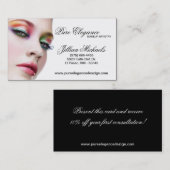 メーキャップアーティストは女性の名刺を構成します 名刺 (正面/裏面)