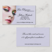 メーキャップアーティストは女性の名刺を構成します 名刺 (正面/裏面)