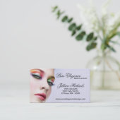 メーキャップアーティストは女性の名刺を構成します 名刺 (スタンド正面)