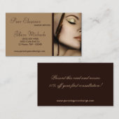 メーキャップアーティストは女性の名刺を構成します 名刺 (正面/裏面)