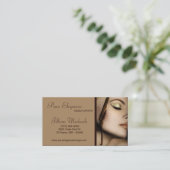 メーキャップアーティストは女性の名刺を構成します 名刺 (スタンド正面)