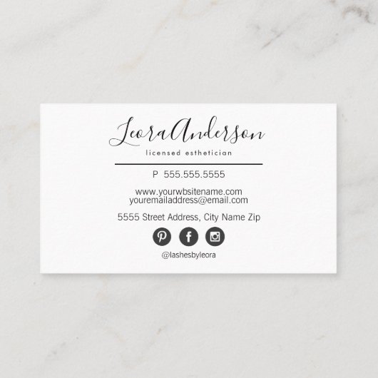 メーキャップアーティストはMicrobladingの水彩画を打ちます 名刺 (裏面)