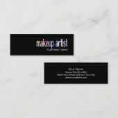 メーキャップアーティストまたは美容院の名刺のテンプレート スキニー名刺 (正面/裏面)