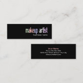 メーキャップアーティストまたは美容院の名刺のテンプレート スキニー名刺 (正面/裏面)