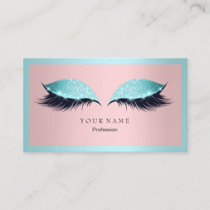 メーキャップアーティストフレームのグリッターの目の水のTiffanyのピンク 名刺