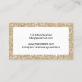 メーキャップアーティスト及びヘアーサロンのモダンな金ゴールドのグリッター 名刺 (裏面)