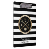 メーキャップアーティスト及び美容師のモダンは縞で飾ります クリップボード (右)