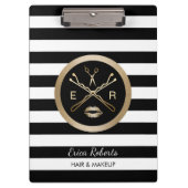 メーキャップアーティスト及び美容師のモダンは縞で飾ります クリップボード (正面)
