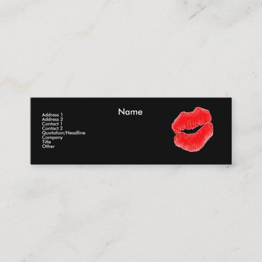 "メーキャップアーティスト"の花柄IIのプロフィールカード スキニー名刺 (正面)