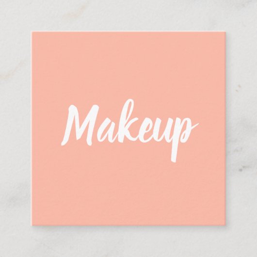 メーキャップアーティスト/サロンのタイポグラフィのシンプルのトレンディー スクエア名刺 (正面)