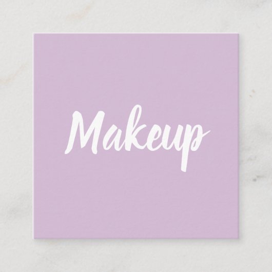 メーキャップアーティスト/サロンのタイポグラフィのシンプルのトレンディー スクエア名刺 (正面)