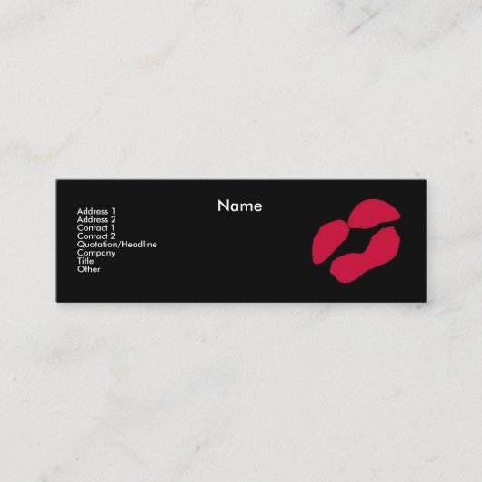 "メーキャップアーティスト" スキニー名刺 (正面)