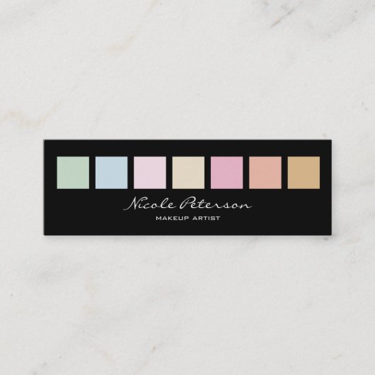 メーキャップアーティスト-モダンの素晴らしいパステルカラー スキニー名刺 (正面)