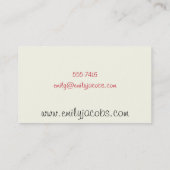 メーキャップアーティスト-水彩画の唇及び金ゴールドホイルXOXO 名刺 (裏面)