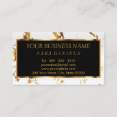 メーキャップアーティスト-白い大理石の金ゴールドのアクセント 名刺 (裏面)