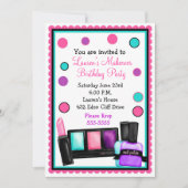 メーキャップオーバー誕生日招待状 招待状 (正面)