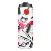 メークアップを伴うシームレス絵を描なパターン タンブラー (正面)