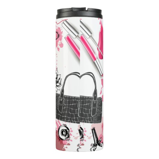 メークアップを伴うシームレス絵を描なパターン タンブラー (裏面)