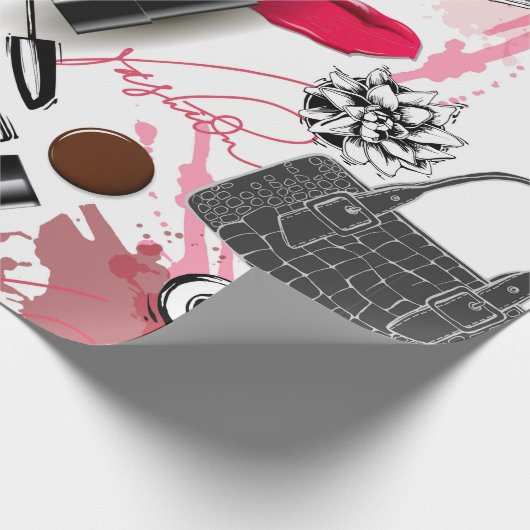 メークアップを伴うシームレス絵を描なパターン ラッピングペーパー (角)