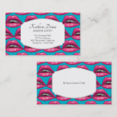 メークアップアーティストアポップ・アートのートピンクリップス名刺 名刺 (正面/裏面)