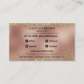 メークアップアーティストカッパー金ゴールドグラム美しいサロン 名刺 (裏面)