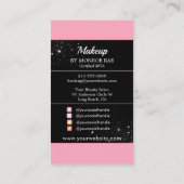 メークアップアーティストグラムMUA美しいサロンビューティシャンバス 名刺 (裏面)