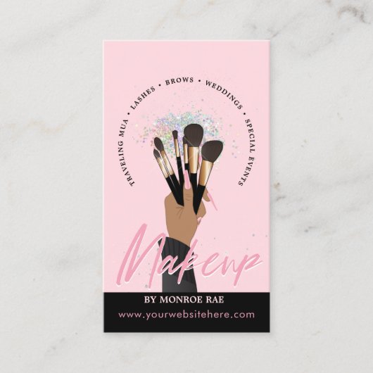 メークアップアーティストグラムMUA美しいサロンビューティシャン 名刺 (正面)