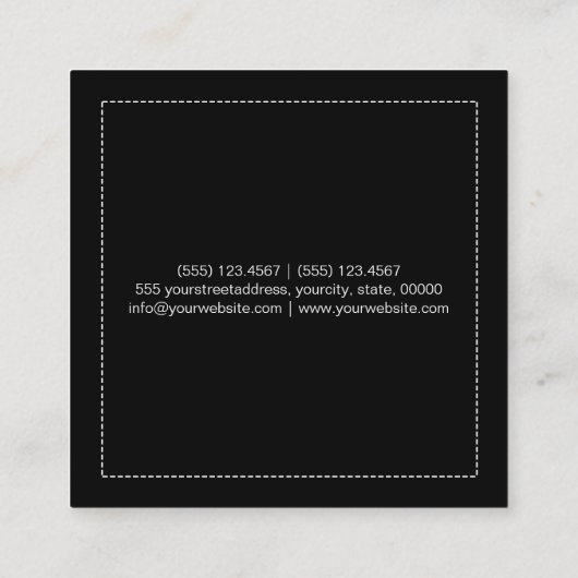 メークアップアーティストスタイリッシュのカラフル唇(モダン黒) スクエア名刺 (裏面)